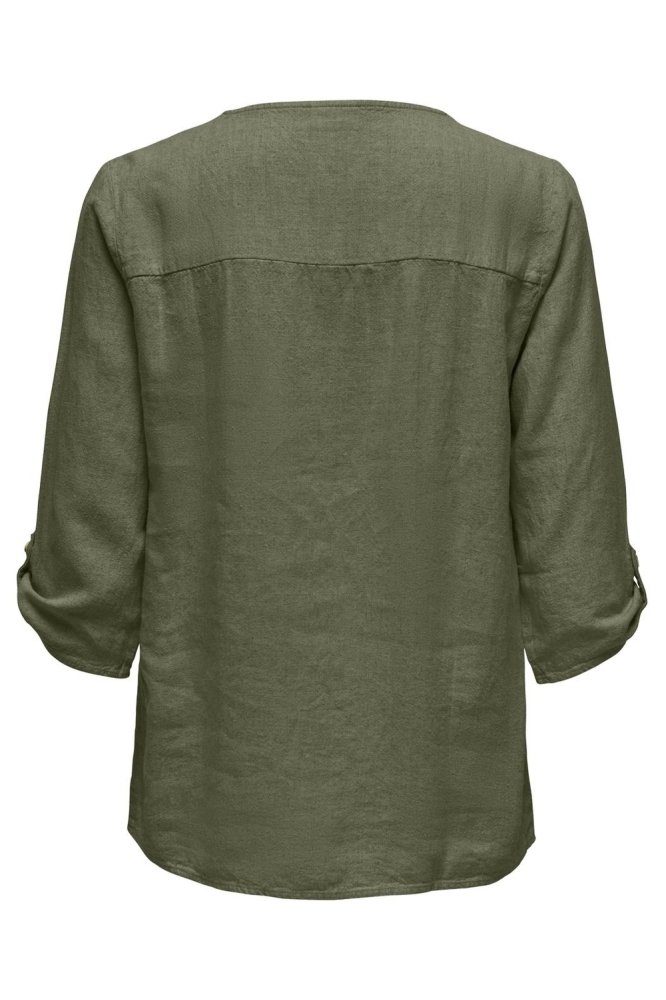 JDYSAY 3/4 LINEN V-NECK TOP WVN DIA 15317390 Kalamata